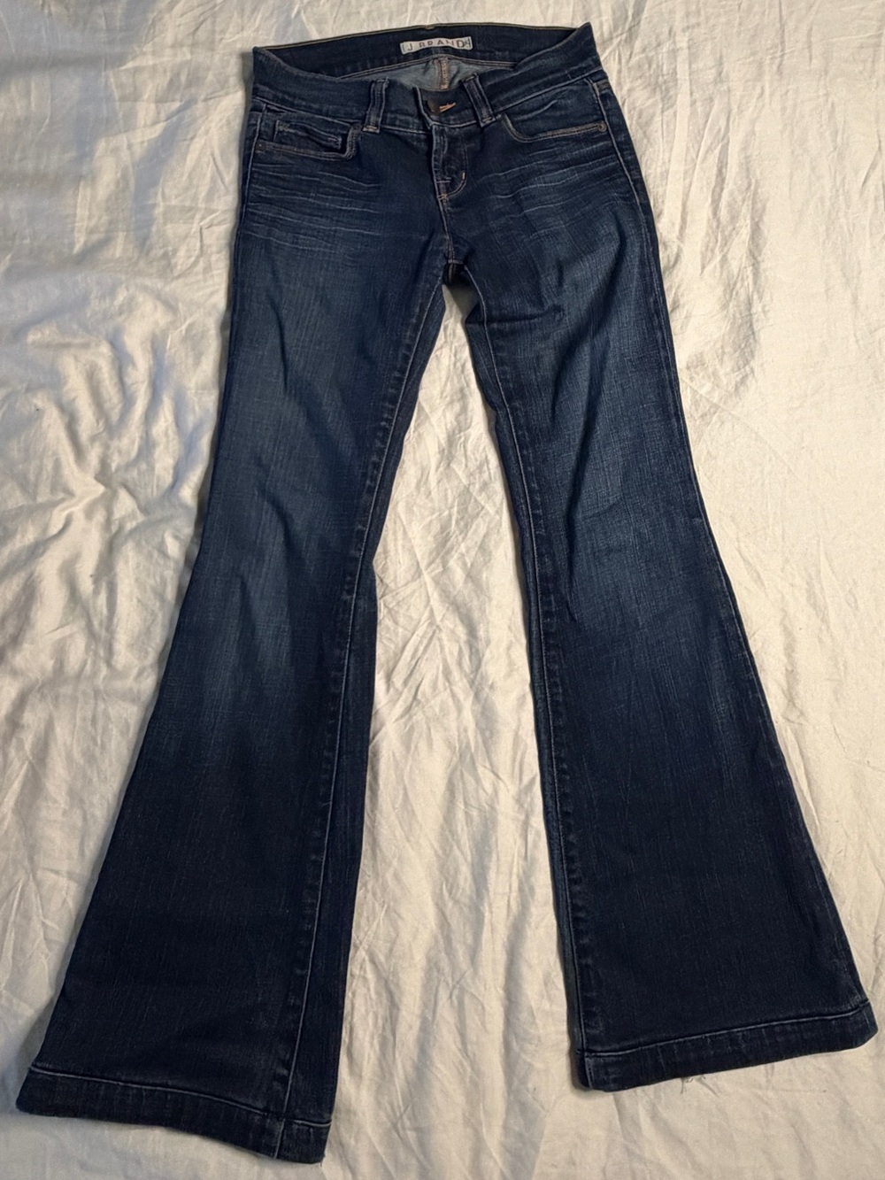 J Brand Dark Blue Flared Wide-Leg Jeans